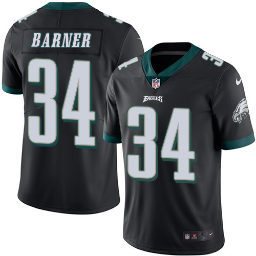 Men's Elite Kenjon Barner Nike Jersey Black - #34 Rush NFL Philadelphia Eagles